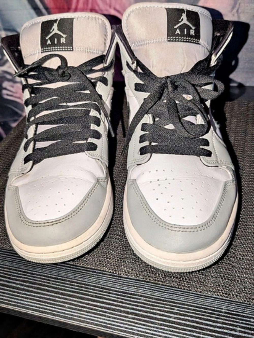 Jordan Air Jordan 1 Mid High-Top Sneakers White Gray US 9